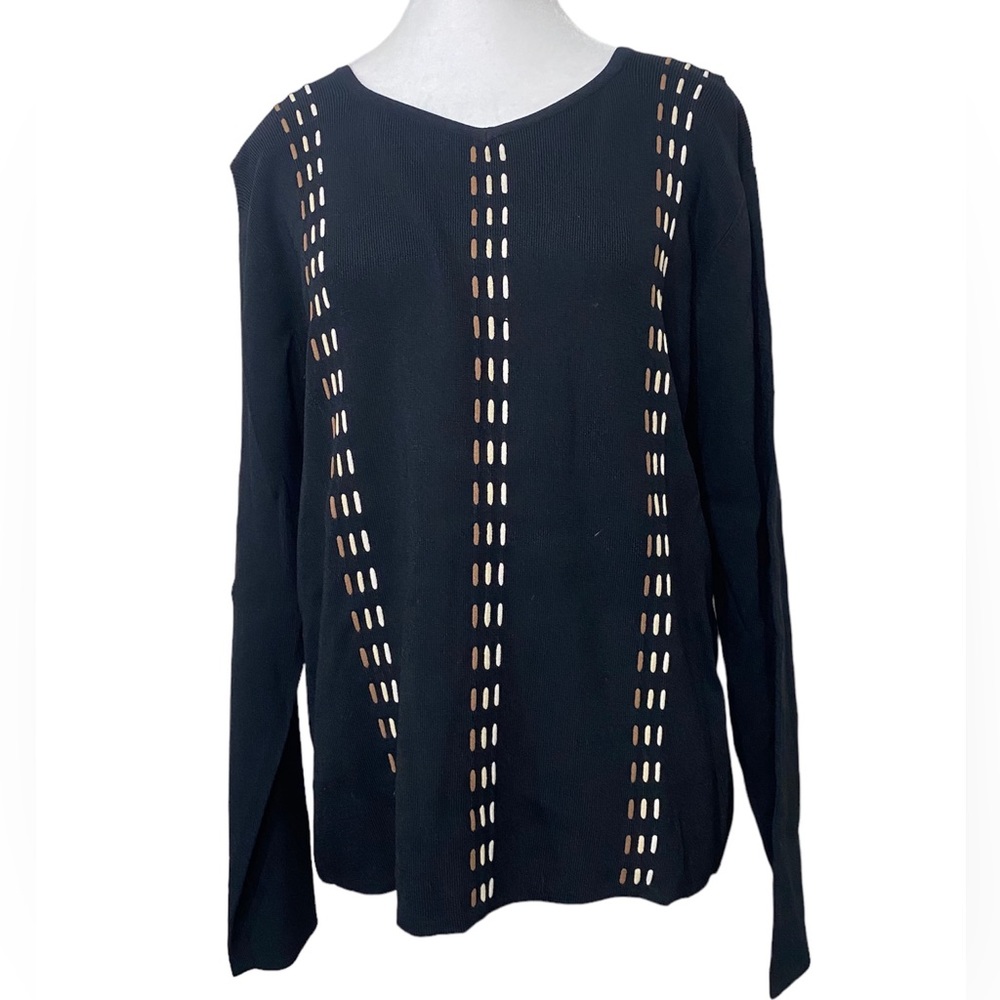 Carducci Black Long Sleeve Scoop Neck Women’s Sweater Size XL Career Business